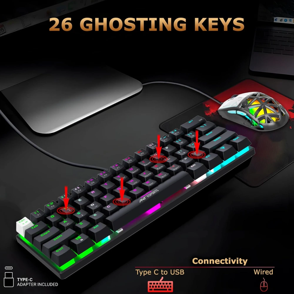Ant Esports USB Gaming Keyboard Mouse Combo THUNDER 10 RGB view 6